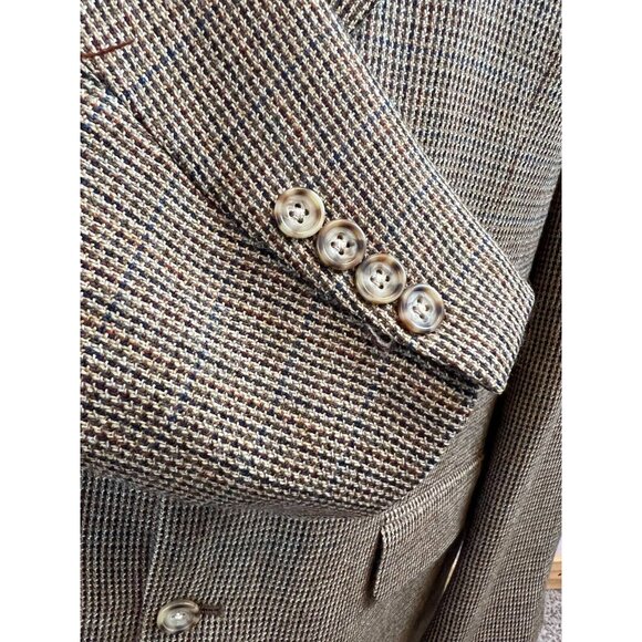 Oscar de la Renta Blazer Sport Coat 42R 42 Regular 100% Wool Lined Herringbone - Picture 9 of 12